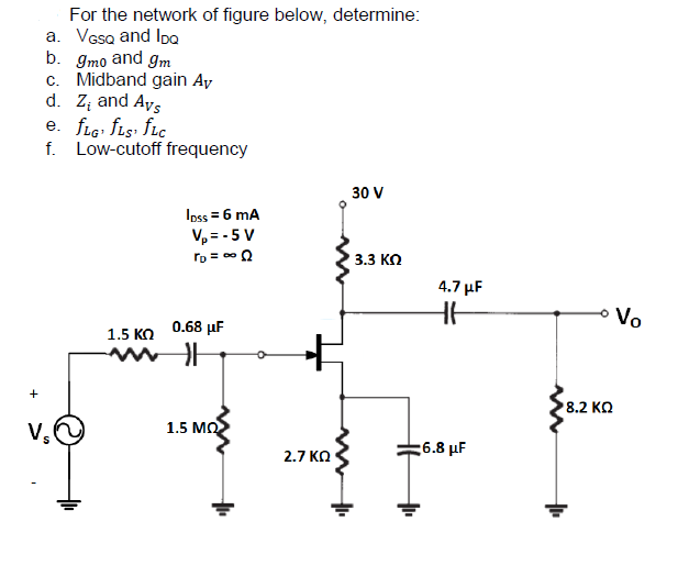 Solved For The Network Of Figure Below, Determine: A. VGsQ | Chegg.com