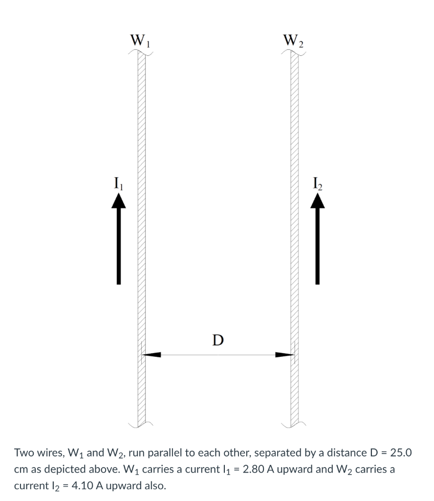 Solved Wi W2 1 12 D Two wires, W1 and W2, run parallel to