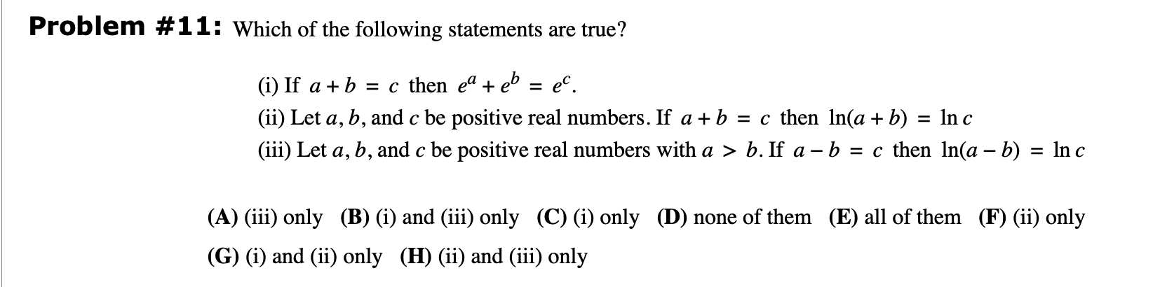 Solved Problem #11: Which Of The Following Statements Are | Chegg.com