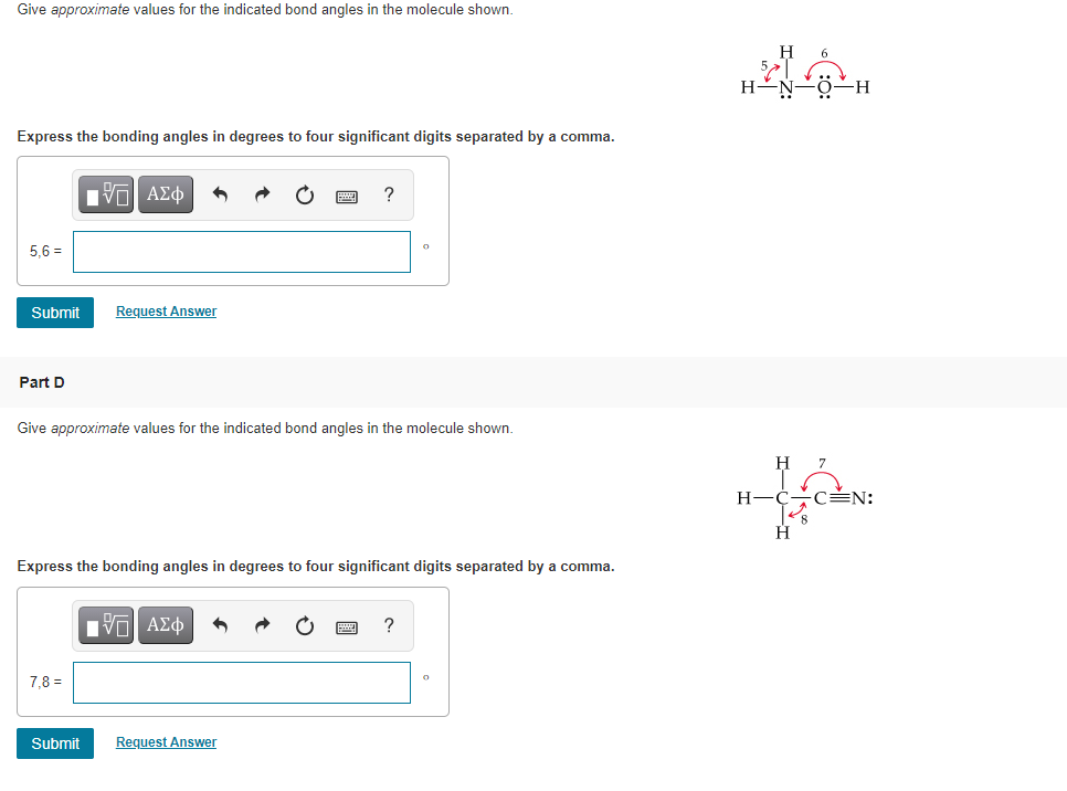 Solved Give Approximate Values For The Indicated Bond Angles 7566