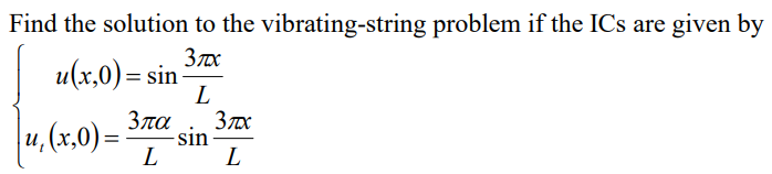 Solved Find the solution to the vibrating-string problem if | Chegg.com