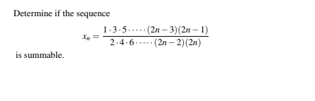 Solved Determine If The Sequence 1 3 5 2n 3 2n 1 X Chegg Com