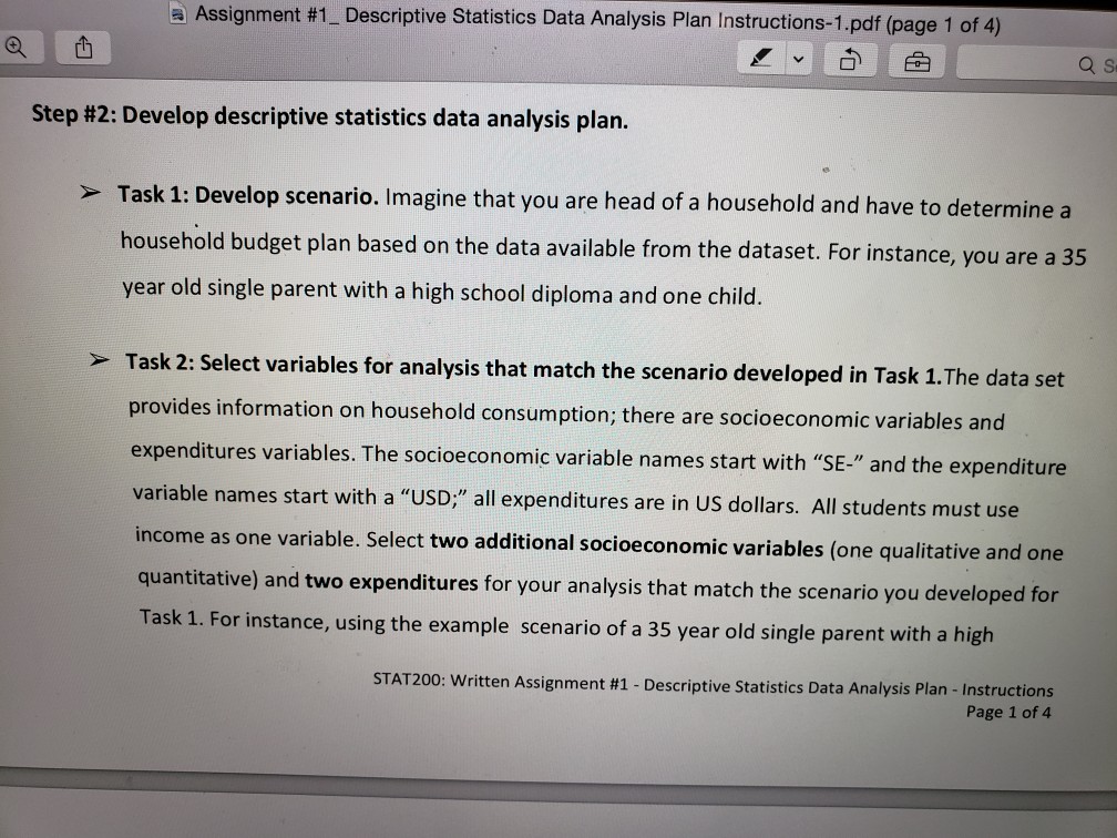 assignment descriptive statistics