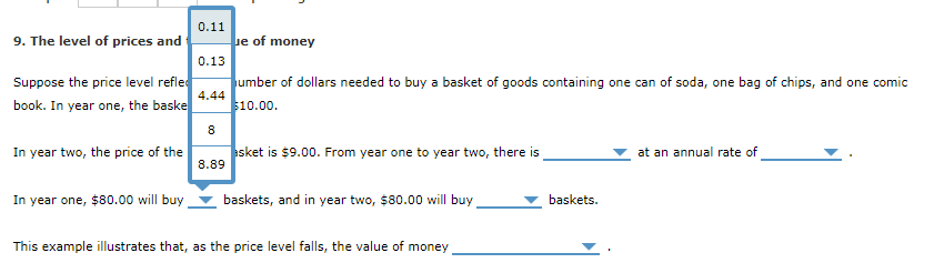 Solved 9 The Level Of Prices And Value Money Supp 9 The Level Of Prices And Value