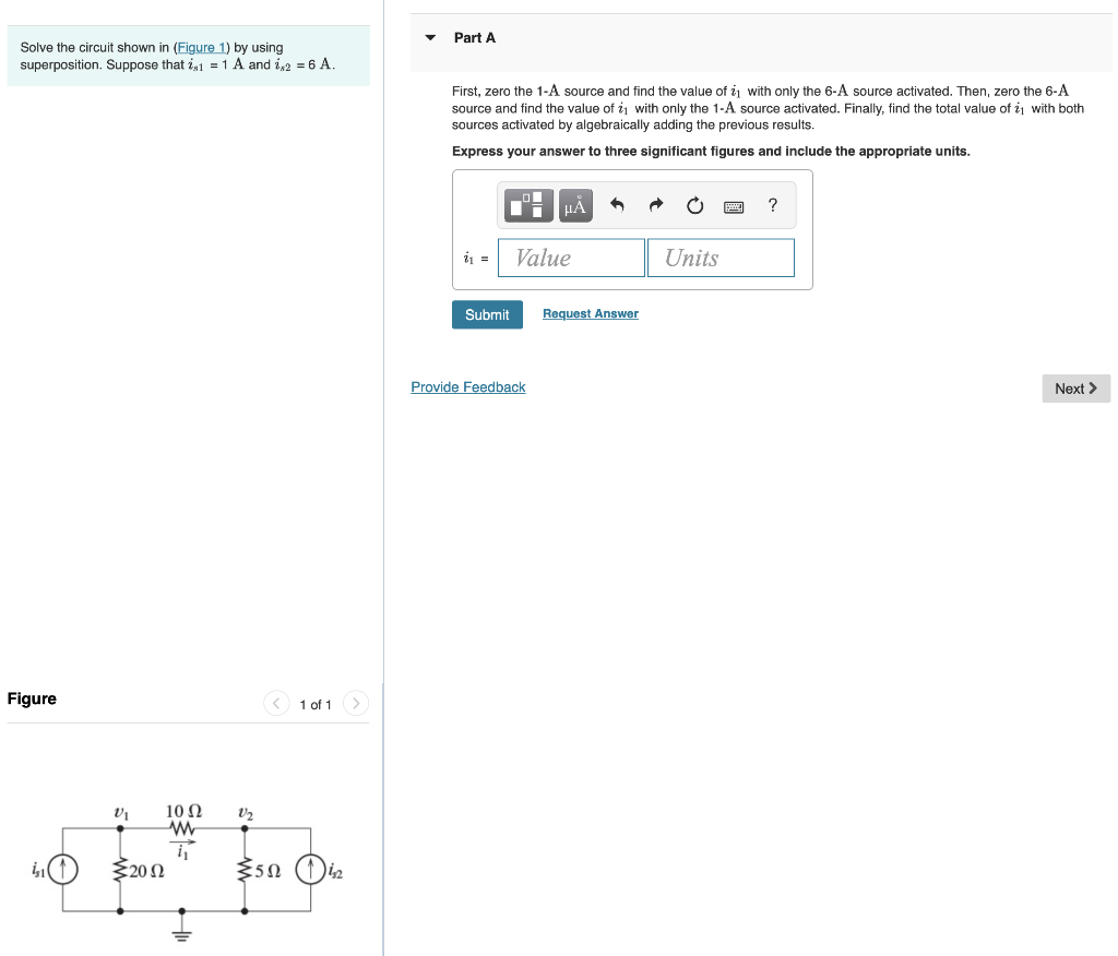 Solved Part A Solve the circuit shown in (Figure 1) by using | Chegg.com