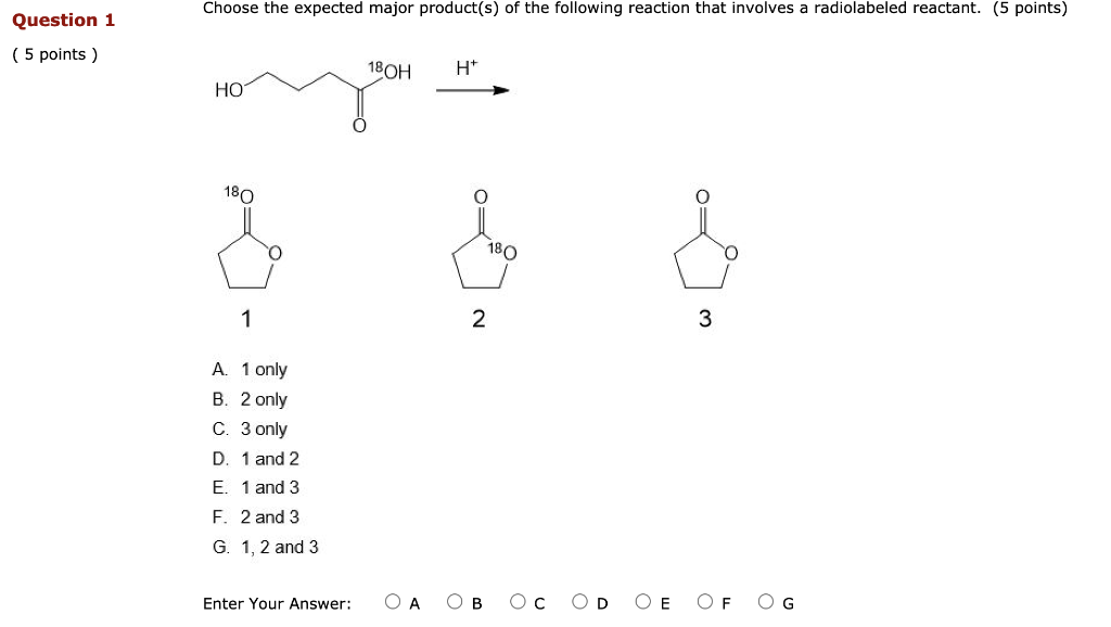 Solved Question 1 Choose the expected major product(s) of | Chegg.com