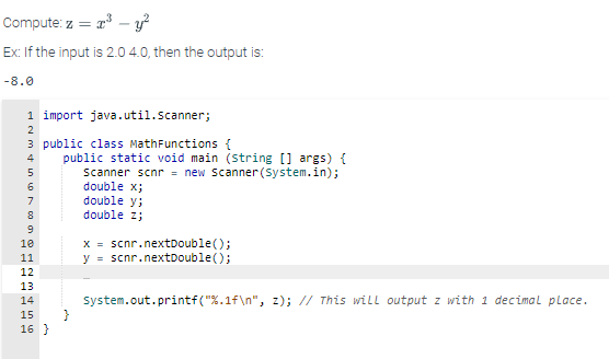 Solved ompute: z=x3−y2 : If the input is 2.04.0, then the | Chegg.com