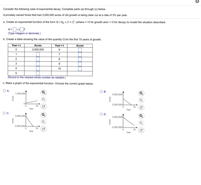 Solved Consider the following case of exponential decay. | Chegg.com