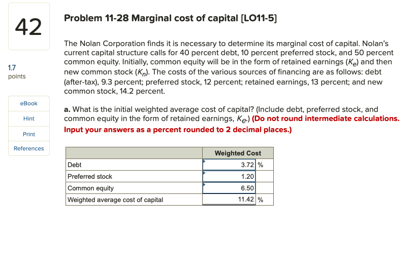 Solved CHAPTER 9 TL c. Internal common equity when the