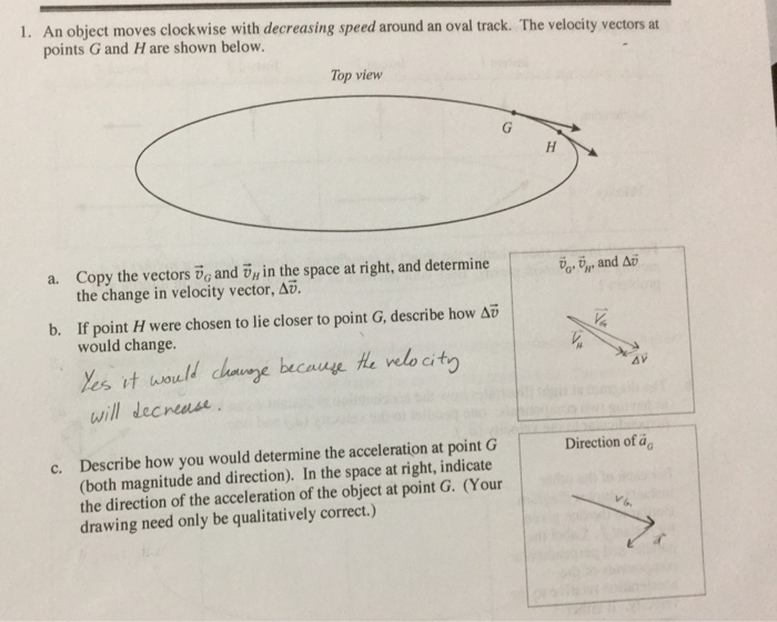 Solved An object moves clockwise with decreasing speed