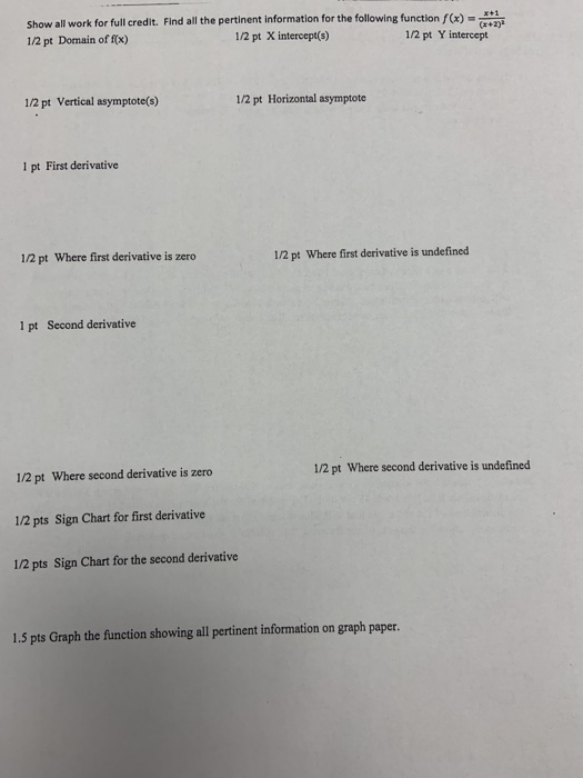 Solved Show all work, on additional paper if needed, for | Chegg.com