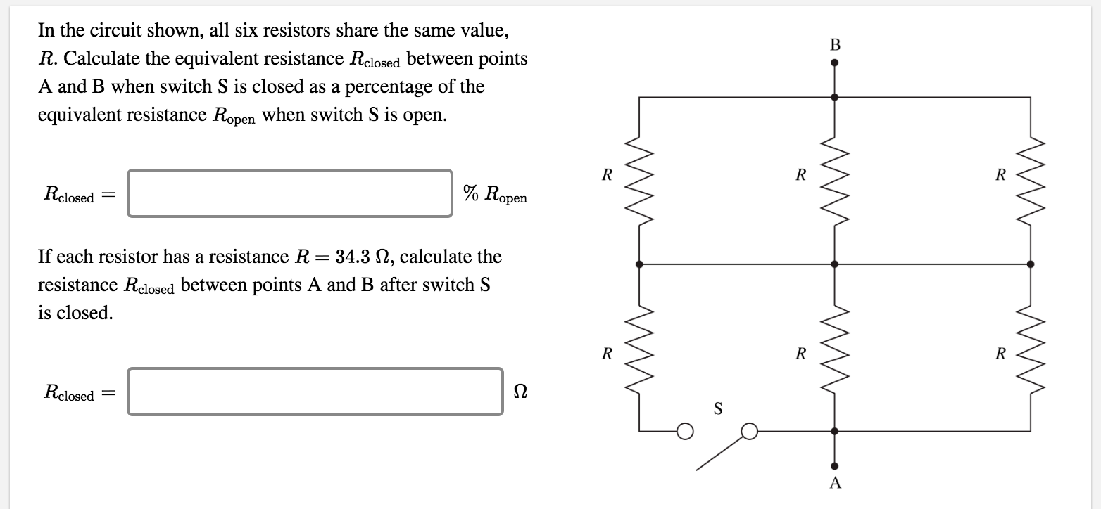 Solved In The Circuit Shown, All Six Resistors Share The | Chegg.com