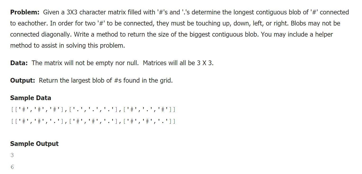 Solved Problem: Given a 3x3 character matrix filled with | Chegg.com