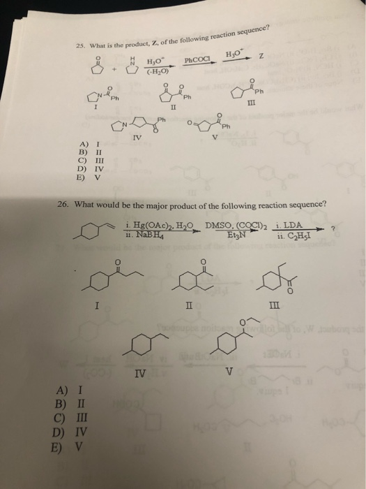 25 What Is The Product Z Of The Following Reaction Chegg Com