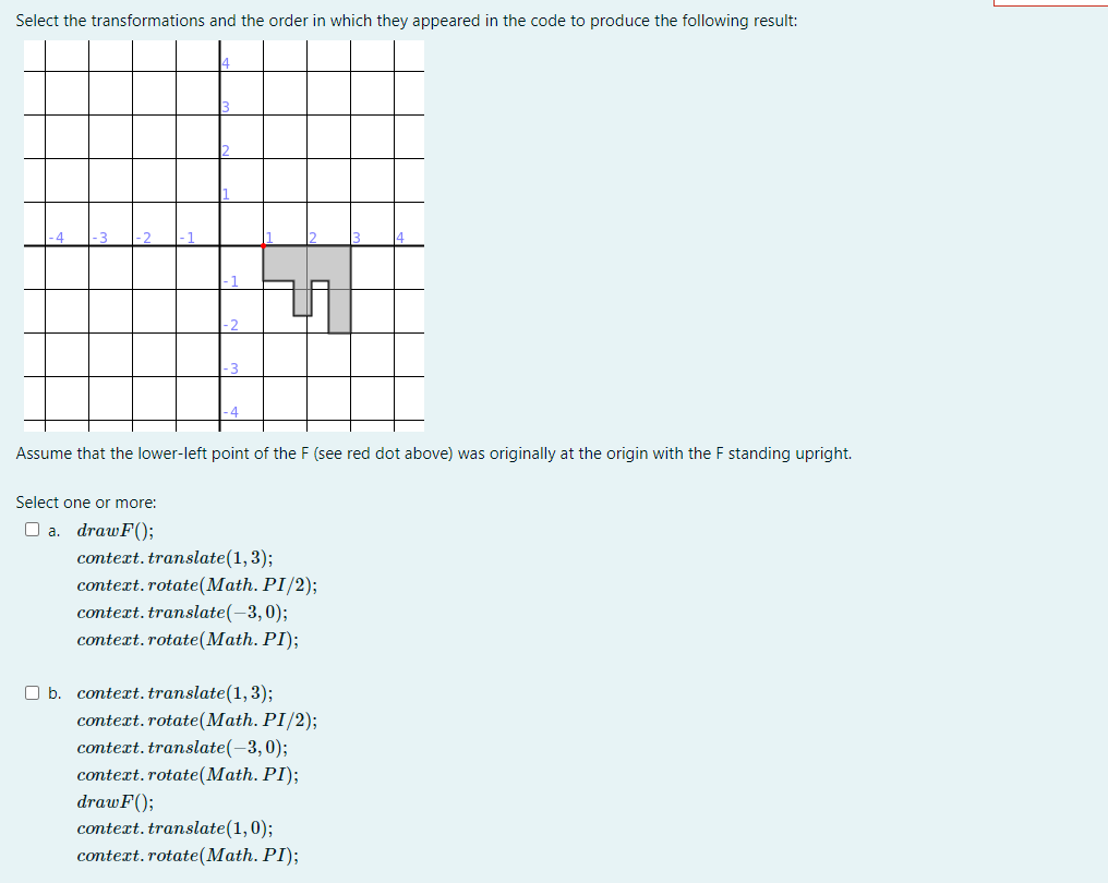 Solved Select the transformations and the order in which | Chegg.com