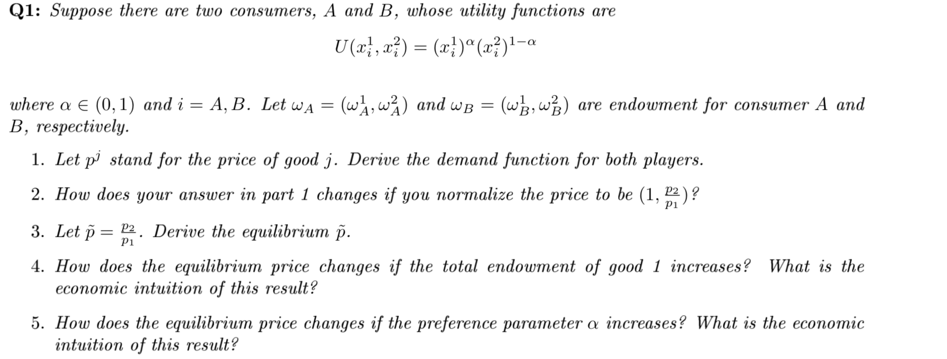 Solved Q1: Suppose There Are Two Consumers, A And B, ﻿whose | Chegg.com