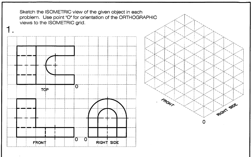 Solved Sketch the ISOMETRIC view of the given object in eact | Chegg.com