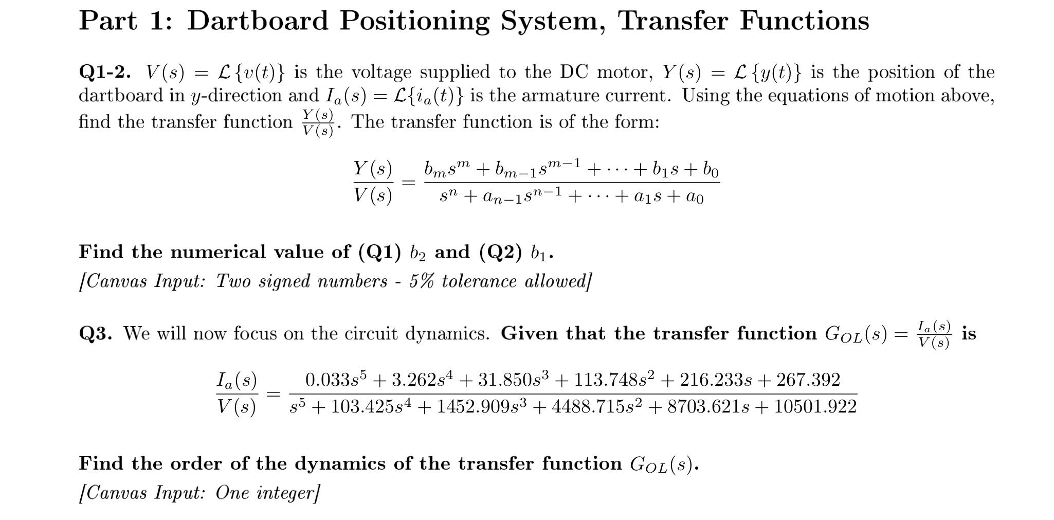 The positioning system consists of a DC motor, two | Chegg.com