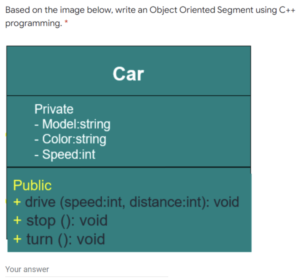 Solved Based on the image below, write an Object Oriented | Chegg.com