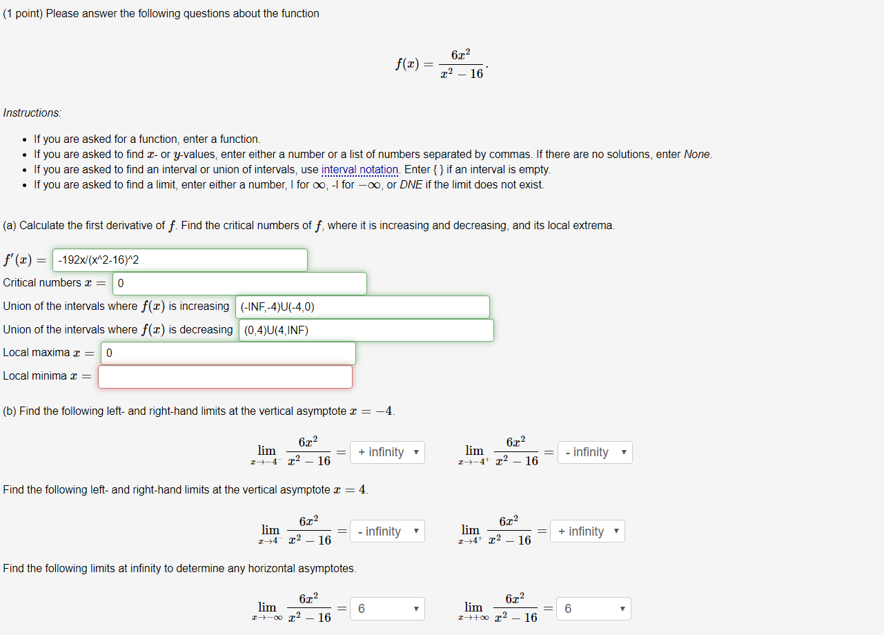Solved (1 point) Please answer the following questions about | Chegg.com