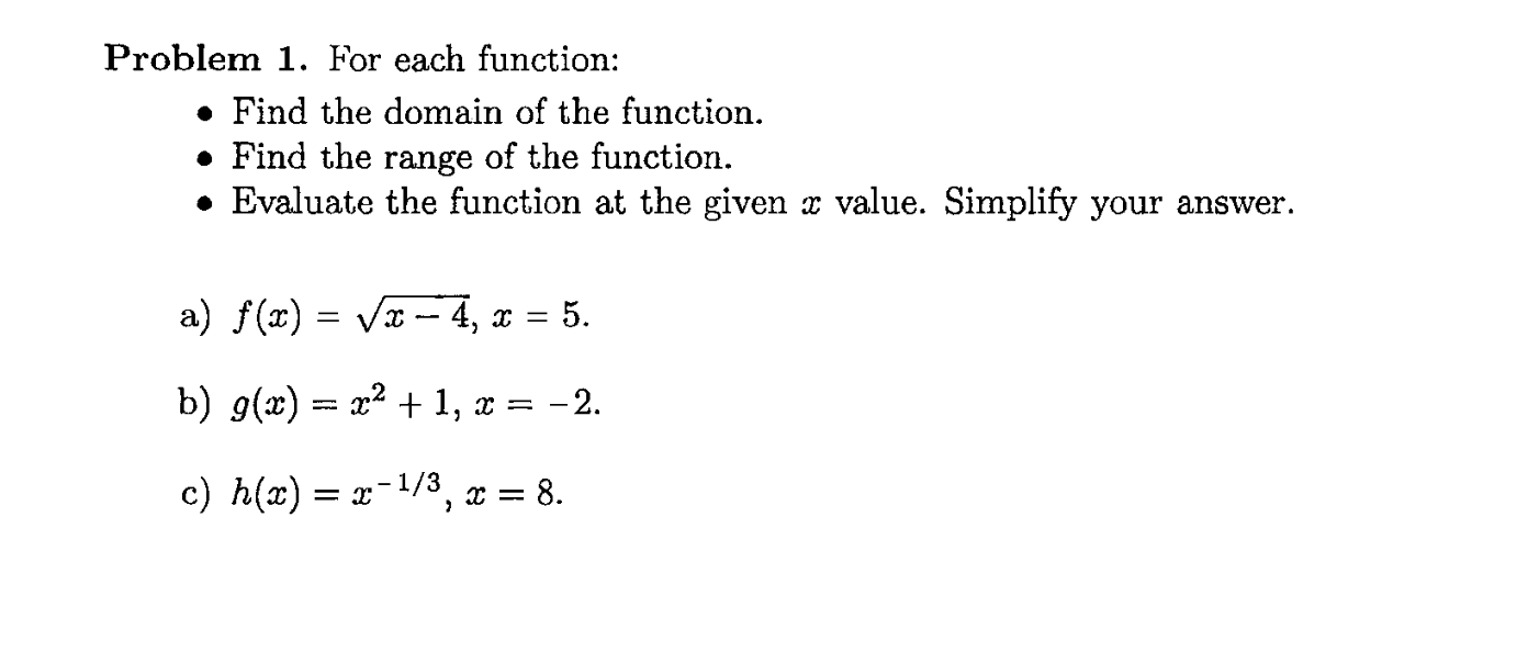 find the domain of the function examples with answers