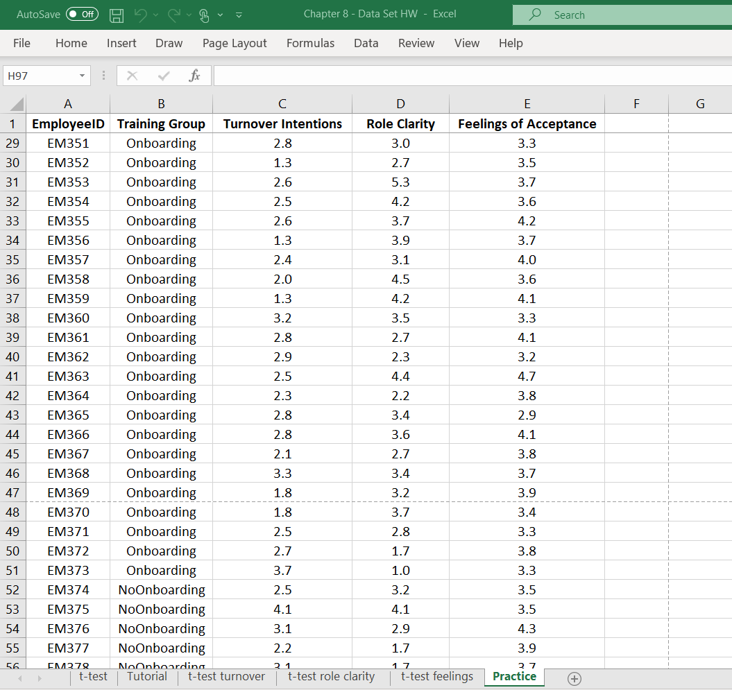 Solved Using data found in the “Practice” sheet of the Excel | Chegg.com