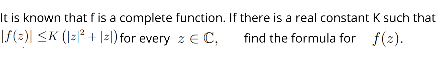 Solved It is known that f is a complete function. If there | Chegg.com