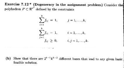 degeneracy in assignment problem