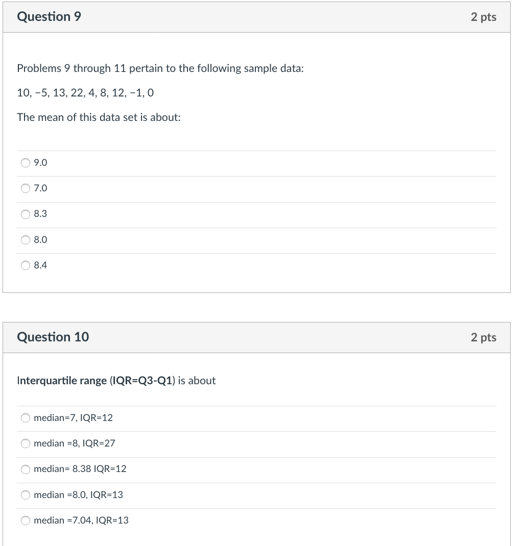 Solved Question 9 2 pts Problems 9 through 11 pertain to the | Chegg.com