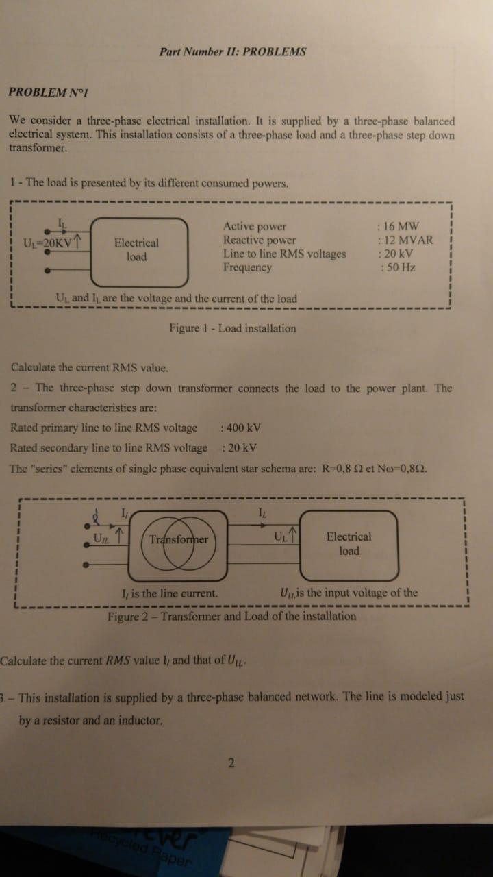 Solved Part Number II: PROBLEMS PROBLEM N°1 We consider a | Chegg.com