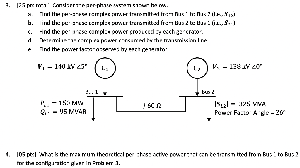 Solved a. 3. [25 pts total] Consider the per-phase system | Chegg.com