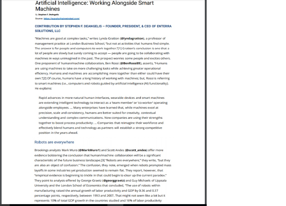Solved Artificial Intelligence Working Alongside Smart Chegg Com