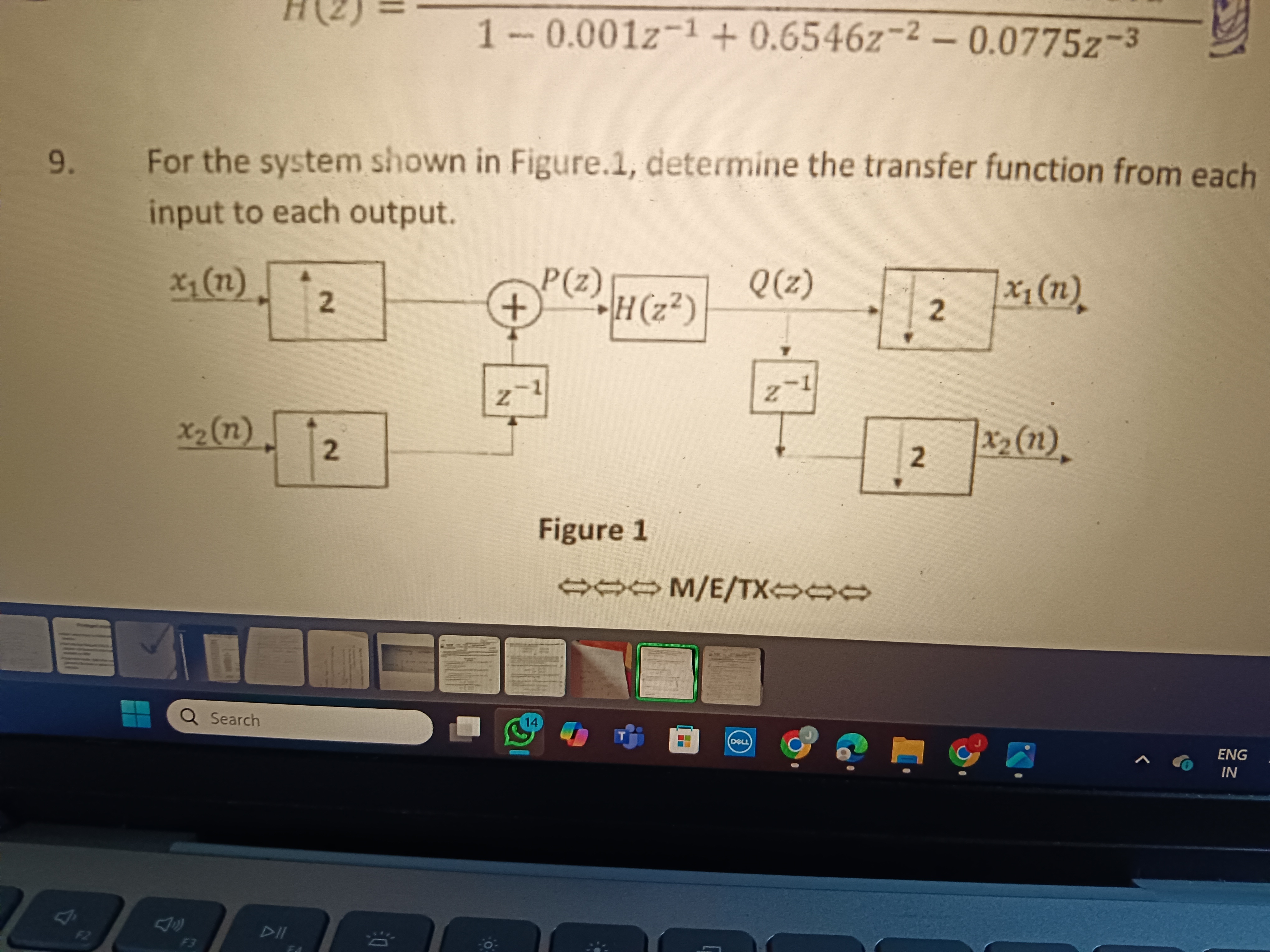 For the system shown in Figure.1, determine the | Chegg.com
