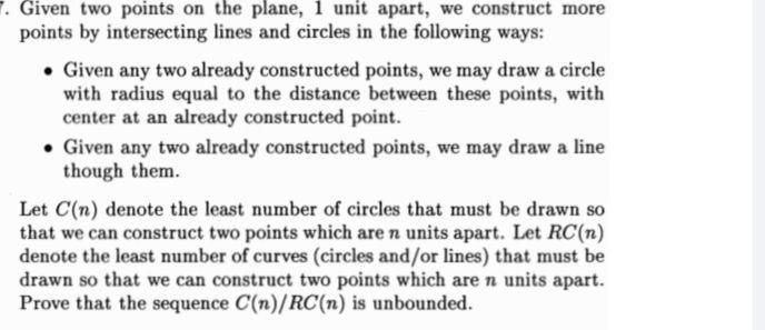 Solved 1. Given two points on the plane, 1 unit apart, we | Chegg.com
