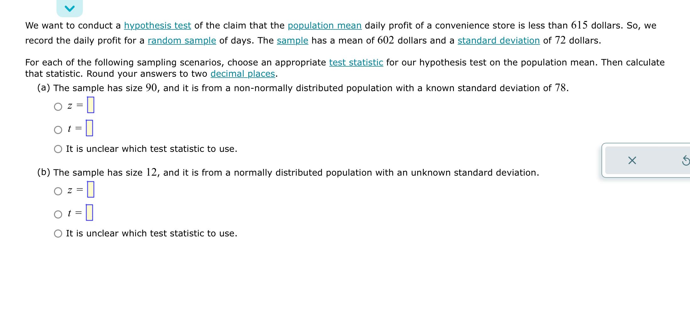 Solved We want to conduct a hypothesis test of the claim | Chegg.com