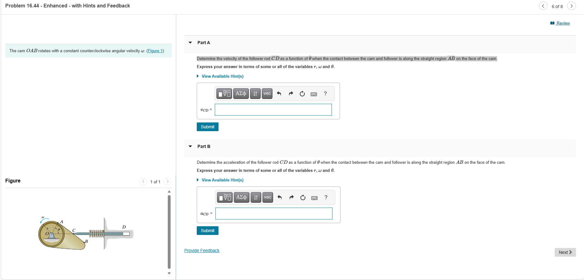 Solved Problem 16.44 - Enhanced - with Hints and Feedback | Chegg.com
