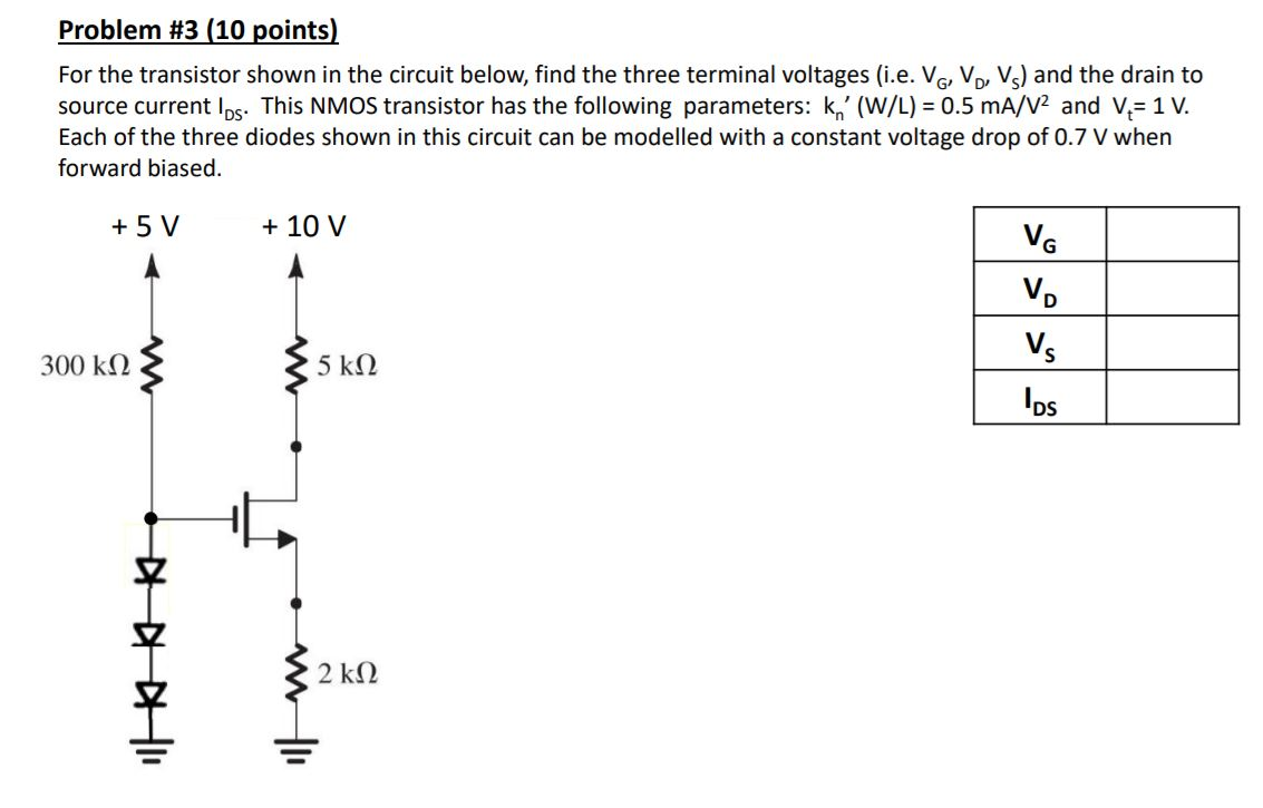 Solved Problem #3 (10 points) For the transistor shown in | Chegg.com