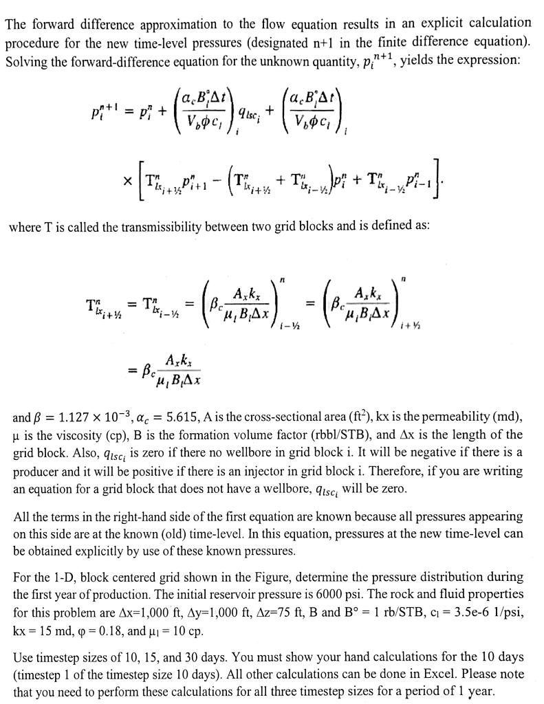 Solved The forward difference approximation to the flow | Chegg.com
