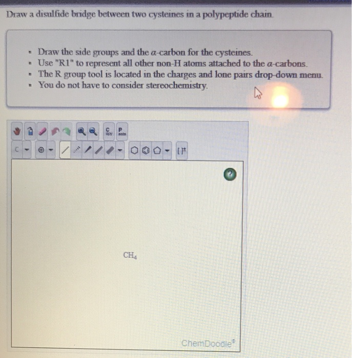 Solved Draw a disulfide bridge between two cysteines in a