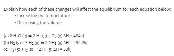 Solved Explain how each of these changes will affect the | Chegg.com
