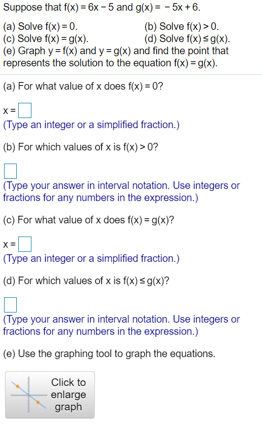 Solved Suppose That F X 6x 5 And G X 5x 6 A Chegg Com
