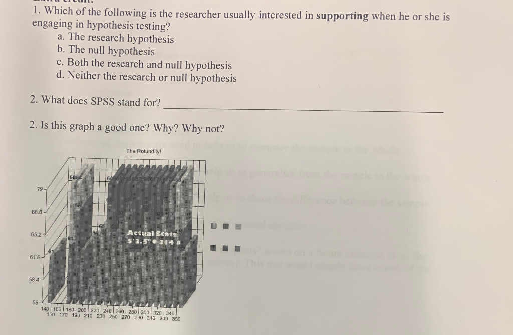 Solved 1. Which of the following is the researcher usually | Chegg.com