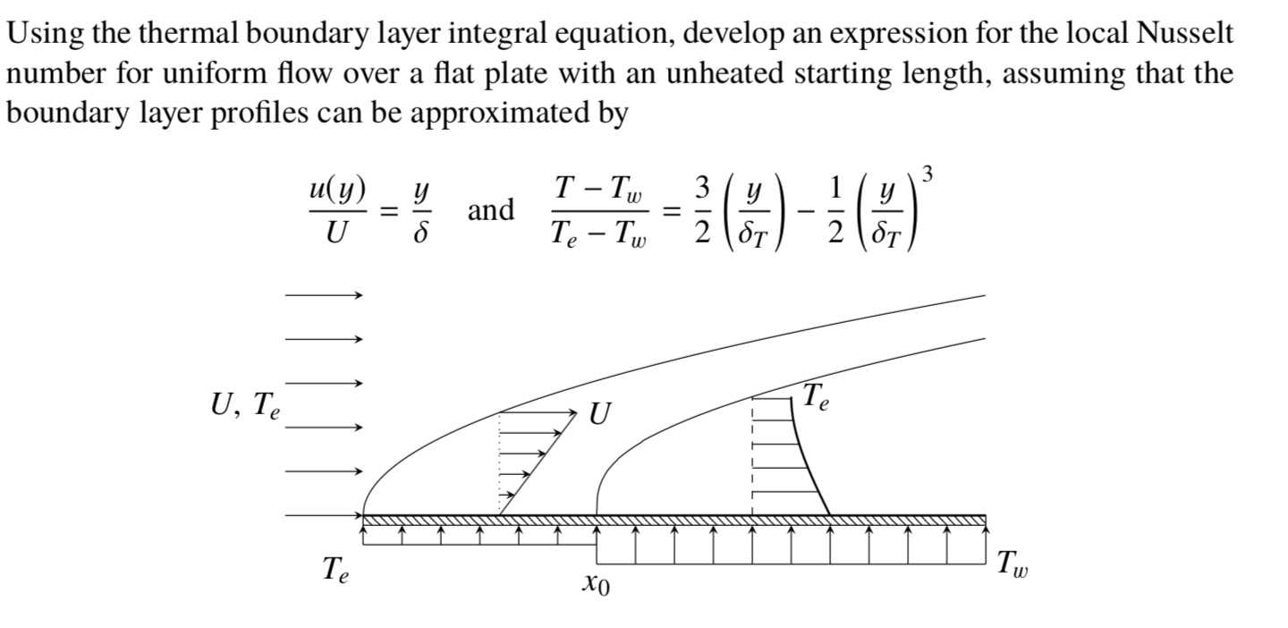 Solved Using the thermal boundary layer integral equation, | Chegg.com