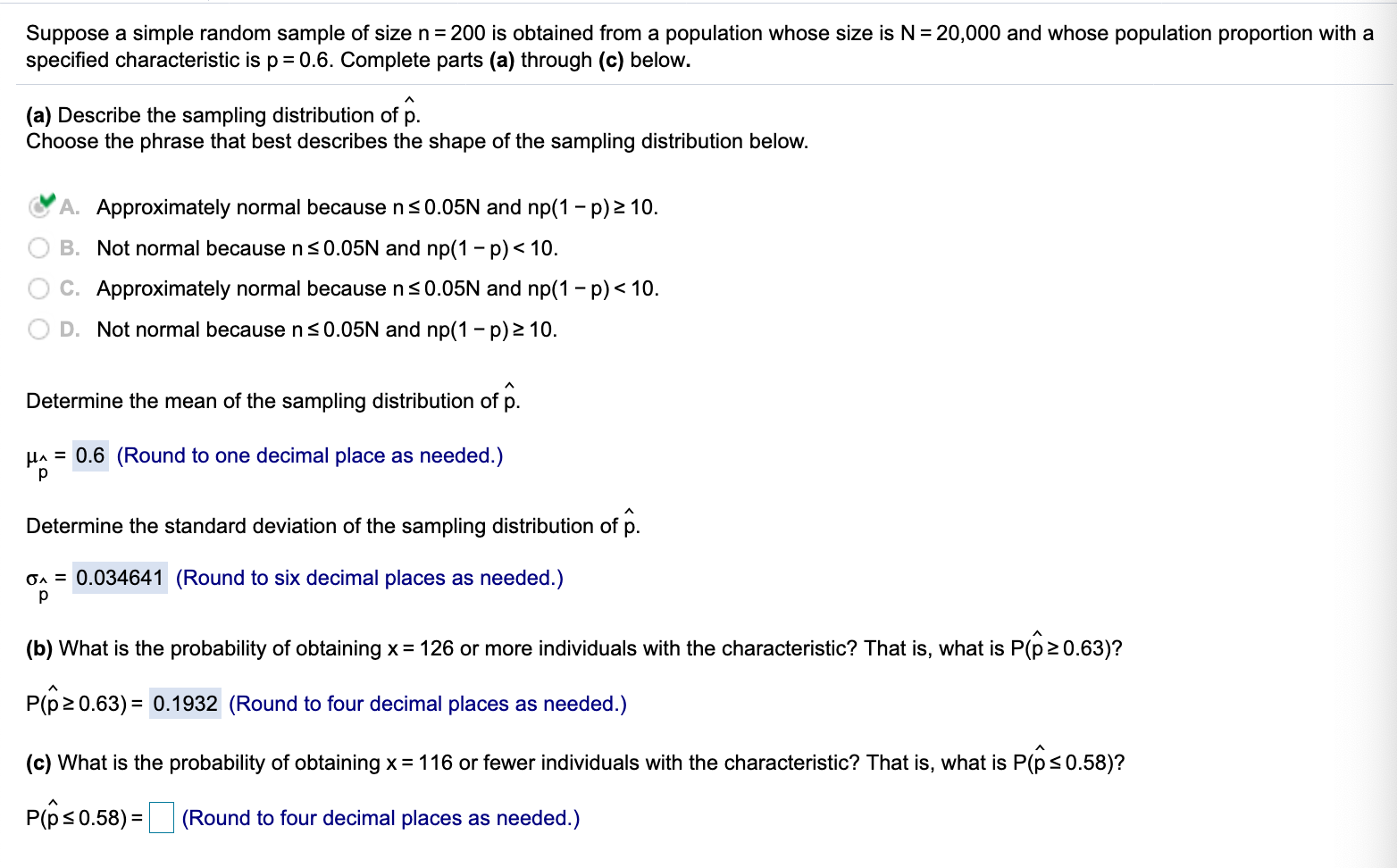 Solved Suppose a simple random sample of size n= 200 is | Chegg.com