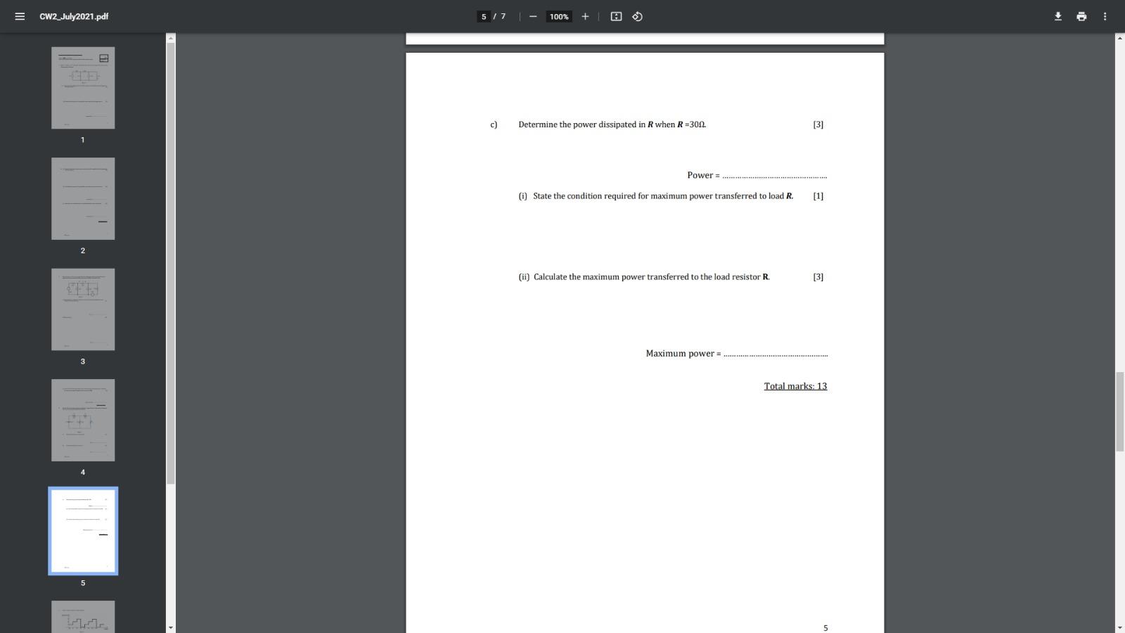 Solved CW2 July2021.pdf 3/7 - 100% 2. Figure 2 shows a DC | Chegg.com