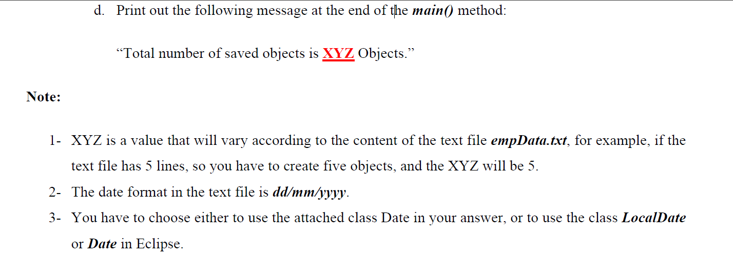Solved in empData.txt use information from you name name | Chegg.com