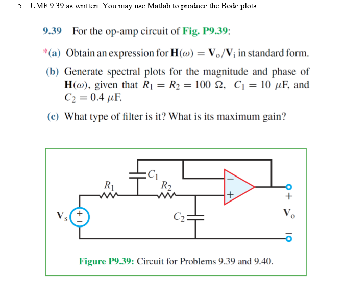 Solved 5 Umf 9 39 As Written You May Use Matlab To Produce Chegg Solved 5 Umf 9 39 As Written You May Use Matlab To Produce Chegg