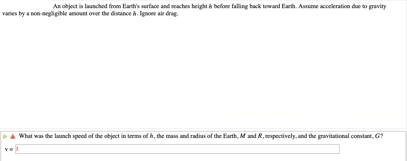 Solved An object is launched from Earth's surface and | Chegg.com