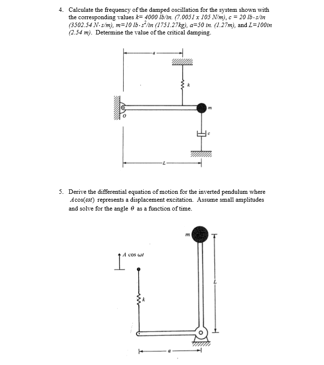 Solved 4. Calculate the frequency of the damped oscillation