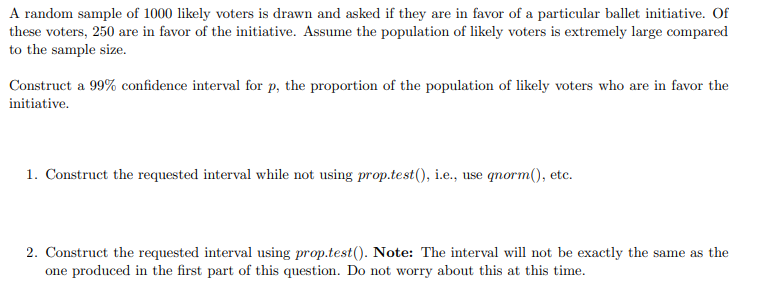 Solved A Random Sample Of 1000 Likely Voters Is Drawn And | Chegg.com